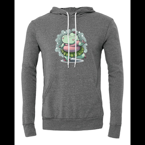 Cartoon Hippo Bella canvas hoodie 3719